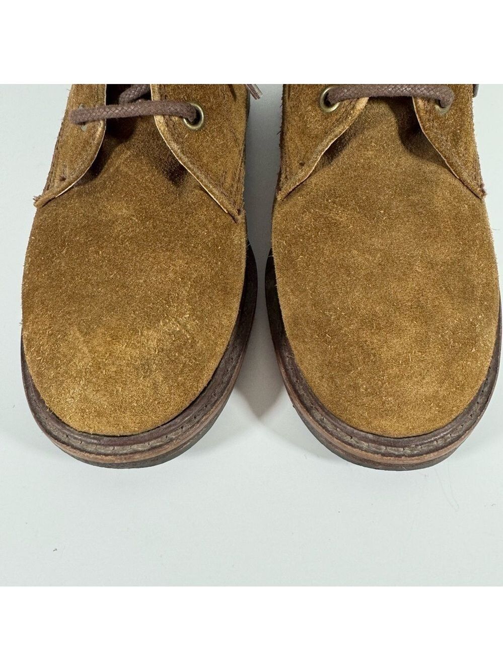 Cole Haan Country Chunky Suede Boots Womens 7.5 Tan Brown Lace Up Heeled Booties - Picture 5 of 12